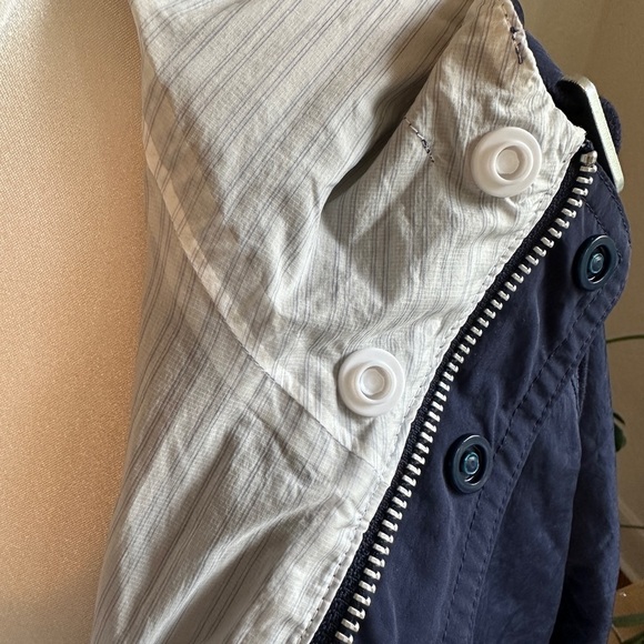 Nike Air x Kim Jones Trench Coat size S reversible navy pinstripe fishtail - Picture 7 of 13